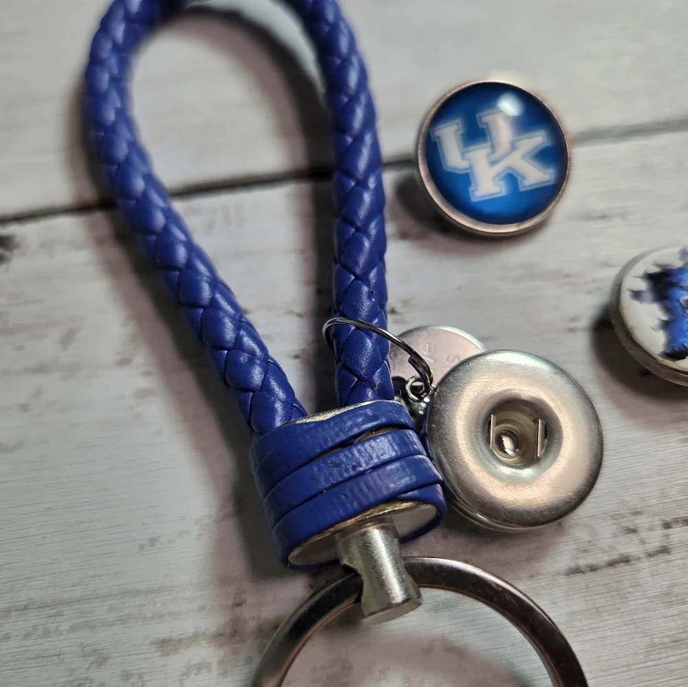 Blue Braided Keychain with UK Logo
